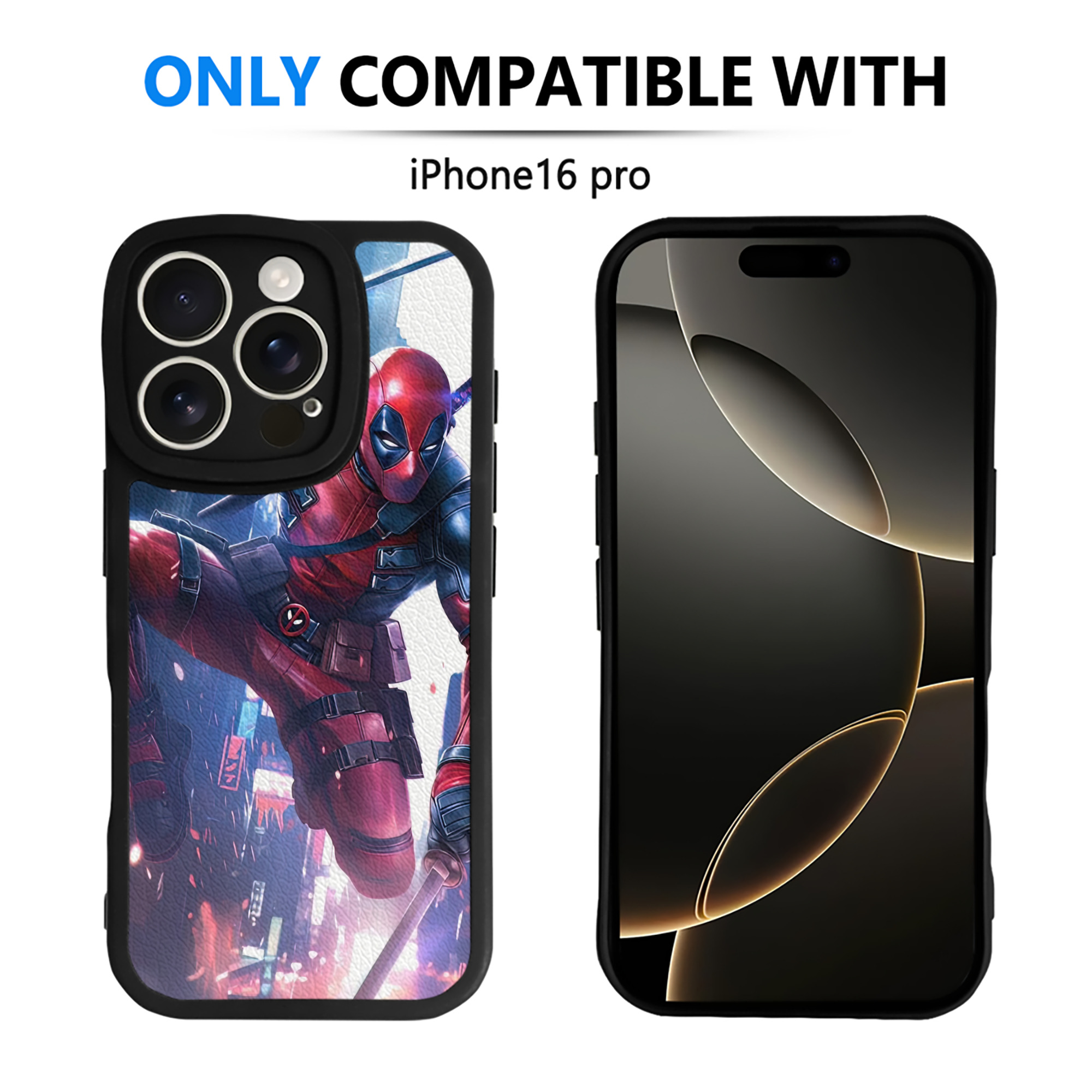 （画像用） Deadpool デッドプール 【iPhone 16シリーズ対応】シリコンスマホケース（レザー調） 材質：シリコン